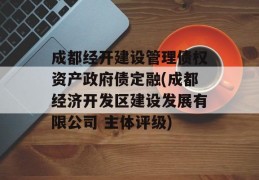 成都经开建设管理债权资产政府债定融(成都经济开发区建设发展有限公司 主体评级)