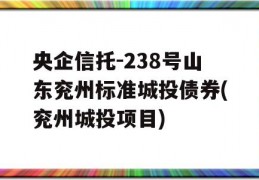 央企信托-238号山东兖州标准城投债券(兖州城投项目)