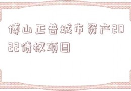 博山正普城市资产2022债权项目