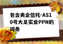 包含央企信托-AS10号大足实业PPN的词条