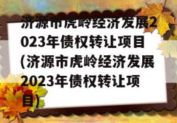 济源市虎岭经济发展2023年债权转让项目(济源市虎岭经济发展2023年债权转让项目)