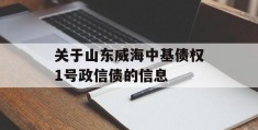 关于山东威海中基债权1号政信债的信息