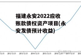 福建永安2022应收账款债权资产项目(永安发债预计收益)