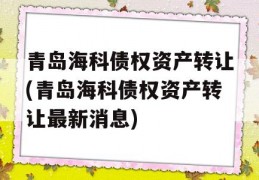 青岛海科债权资产转让(青岛海科债权资产转让最新消息)