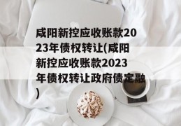 咸阳新控应收账款2023年债权转让(咸阳新控应收账款2023年债权转让政府债定融)