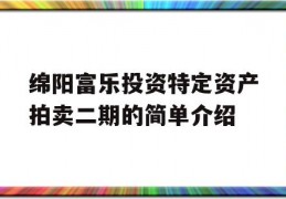 绵阳富乐投资特定资产拍卖二期的简单介绍