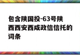 包含陕国投-63号陕西西安西咸政信信托的词条