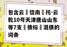 包含云‮信南‬托-云乾10号天津唐山山东等7支‮债标‬混债的词条