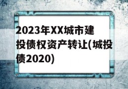 2023年XX城市建投债权资产转让(城投债2020)