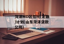 菏泽MD区信托(定融)计划(山东菏泽贷款公司)