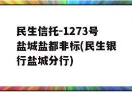 民生信托-1273号盐城盐都非标(民生银行盐城分行)