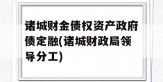 诸城财金债权资产政府债定融(诸城财政局领导分工)