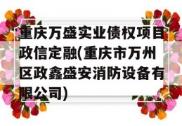 重庆万盛实业债权项目政信定融(重庆市万州区政鑫盛安消防设备有限公司)