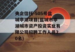 央企信托-505号盐城亭湖项目(盐城市亭湖城市资产投资实业有限公司招聘工作人员20名)