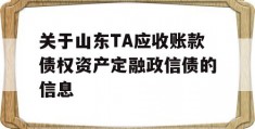 关于山东TA应收账款债权资产定融政信债的信息