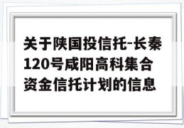 关于陕国投信托-长秦120号咸阳高科集合资金信托计划的信息