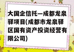 大国企信托—成都龙泉驿项目(成都市龙泉驿区国有资产投资经营有限公司)