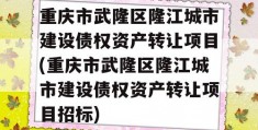 重庆市武隆区隆江城市建设债权资产转让项目(重庆市武隆区隆江城市建设债权资产转让项目招标)