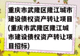 重庆市武隆区隆江城市建设债权资产转让项目(重庆市武隆区隆江城市建设债权资产转让项目招标)