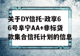 关于DY信托-政享66号阜宁AA+非标贷款集合信托计划的信息