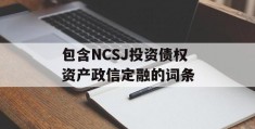 包含NCSJ投资债权资产政信定融的词条