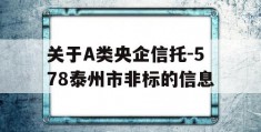 关于A类央企信托-578泰州市非标的信息