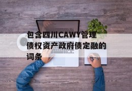 包含四川CAWY管理债权资产政府债定融的词条