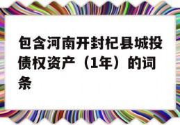 包含河南开封杞县城投债权资产（1年）的词条