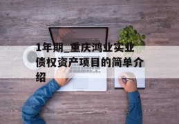 1年期_重庆鸿业实业债权资产项目的简单介绍