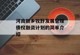 河南新乡牧野发展管理债权融资计划的简单介绍