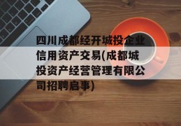 四川成都经开城投企业信用资产交易(成都城投资产经营管理有限公司招聘启事)