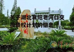 关于湖北襄阳老河口交投债权计划的信息