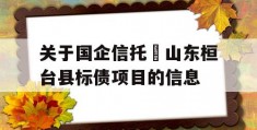 关于国企信托•山东桓台县标债项目的信息