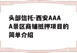 头部信托-西安AAAA景区商铺抵押项目的简单介绍