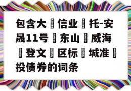 包含大‮信业‬托-安晟11号‮东山‬威海‮登文‬区标‮城准‬投债券的词条