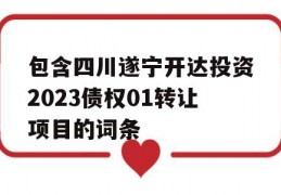 包含四川遂宁开达投资2023债权01转让项目的词条