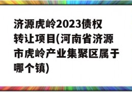 济源虎岭2023债权转让项目(河南省济源市虎岭产业集聚区属于哪个镇)