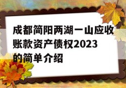 成都简阳两湖一山应收账款资产债权2023的简单介绍