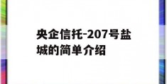 央企信托-207号盐城的简单介绍