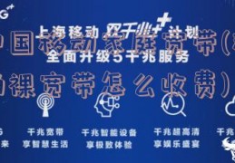 中国移动家庭宽带(移动裸宽带怎么收费)