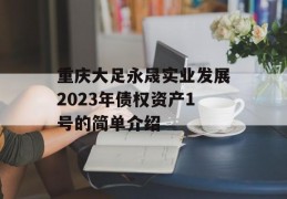 重庆大足永晟实业发展2023年债权资产1号的简单介绍