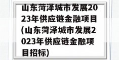 山东菏泽城市发展2023年供应链金融项目(山东菏泽城市发展2023年供应链金融项目招标)