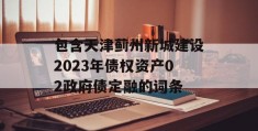 包含天津蓟州新城建设2023年债权资产02政府债定融的词条