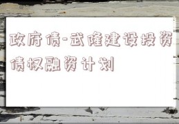 政府债-武隆建设投资债权融资计划