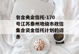 包含央企信托-170号江苏泰州地级市政信集合资金信托计划的词条