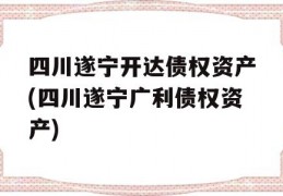 四川遂宁开达债权资产(四川遂宁广利债权资产)