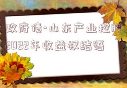 政府债-山东产业控股2022年收益权结语