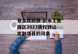 包含政府债-彭水工业园区2023债权转让定融项目的词条