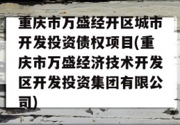 重庆市万盛经开区城市开发投资债权项目(重庆市万盛经济技术开发区开发投资集团有限公司)