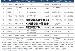 国有公募基金管理人XX1号集合资产管理计划的简单介绍